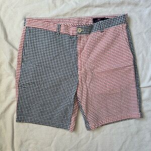 Men’s Vineyard Vines Patchwork Seersucker Shorts – Size 36